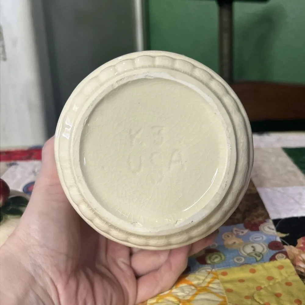 Vintage Brush McCoy Three Leaf Clover Small 5 Inch Canister